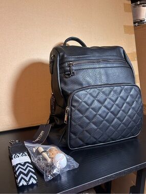 🖤 Quilted Leather Backpack Purse for Women – Convertible Shoulder Bag